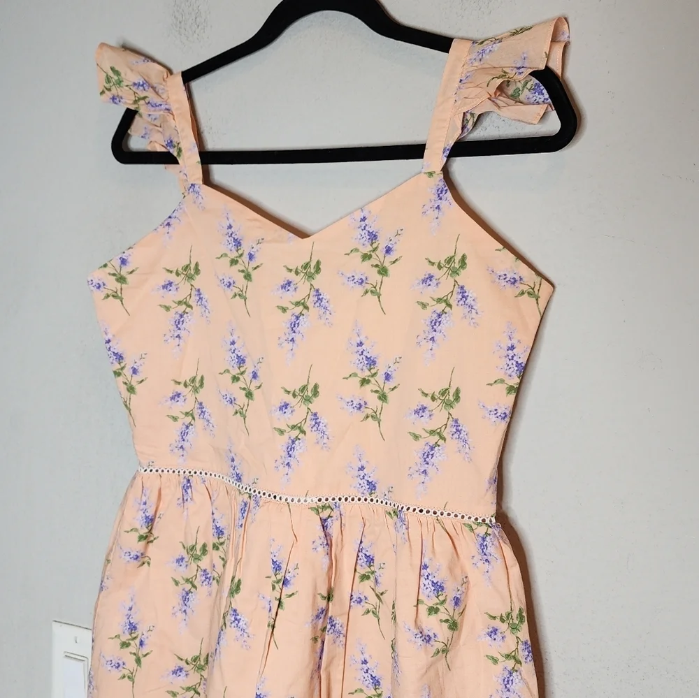 NWT Janie and Jack Apricot Floral Ruffle Strap‎ Sundress Big Kid Size 18.